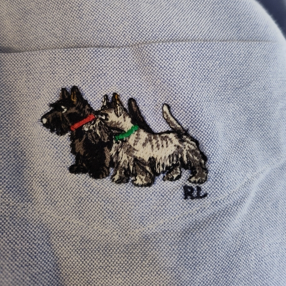 Men's Ralph Lauren Classic Light Blue Shirt Scottie Dogs - Picture 4 of 5